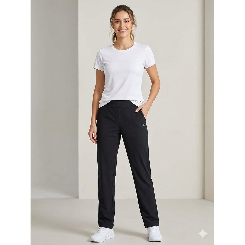 Baleaf Women L Black Hiking Travel Jogger Pants Nylon Spandex Stretch UPF 50+